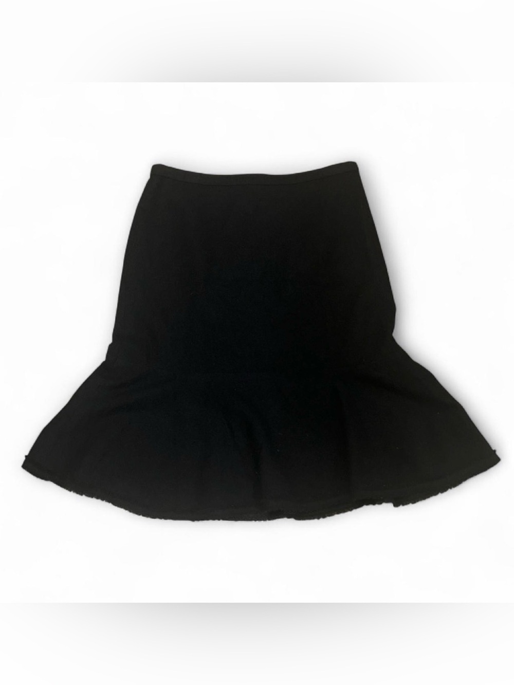Vintage 100% Wool J. Crew Midi Skirt Black A-Line Flared Women’s Sz 6 Preppy
